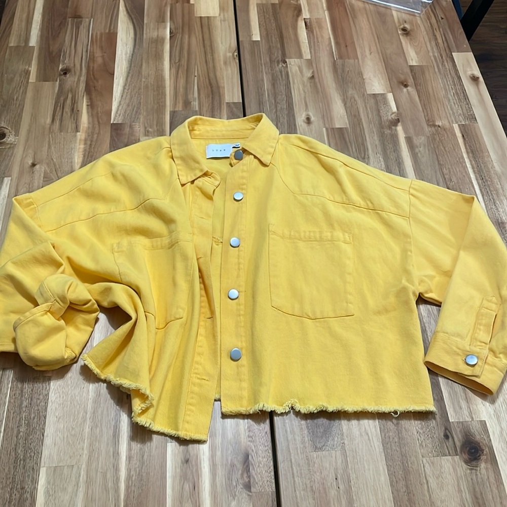 Cropped Jean Jacket- Sunshine Yellow